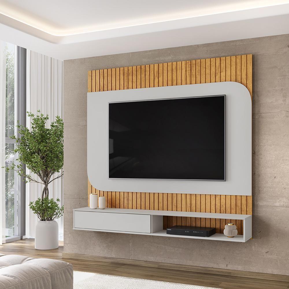 Painel Para Tv 65 Pol 1 Porta 150 Cm Tom Cedro Bali Dj Moveis Cedro Bali - 7