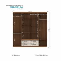 Guarda Roupa Casal Nápoles 8.4 8 Portas 4 Gavetas Jatobá-areia Com Espelho - Santos Andirá Jatobá-areia - 4