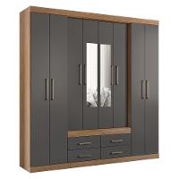 Guarda Roupa Casal Nápoles 8.4 8 Portas 4 Gavetas Jatobá-grafite Com Espelho - Santos Andirá Jatobá-grafite - 1