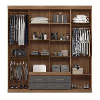 Guarda Roupa Casal Nápoles 8.4 8 Portas 4 Gavetas Jatobá-grafite Com Espelho - Santos Andirá Jatobá-grafite - 3