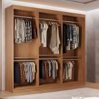 Guarda Roupa Closet Light Com 3 Prateleiras Moderna Imbuia - 1