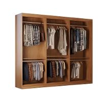 Guarda Roupa Closet Light Com 3 Prateleiras Moderna Imbuia - 2