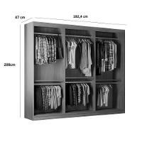 Guarda Roupa Closet Light Com 3 Prateleiras Moderna Imbuia - 3