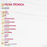 Guarda Roupa Closet Light Com 3 Prateleiras Moderna Imbuia