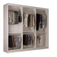 Guarda Roupa Closet Light Com 3 Prateleiras Moderna Branco - 2
