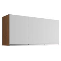 Armário Aéreo Andréia 120 Cm 3 Portas Amendoa Branco Ajl - 1