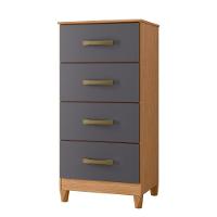 Cômoda Mobi 4 Gavetas Freijó-titanium - Móveis Albatroz Freijó-titanium - 1