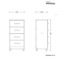 Cômoda Mobi 4 Gavetas Freijó-titanium - Móveis Albatroz Freijó-titanium - 4