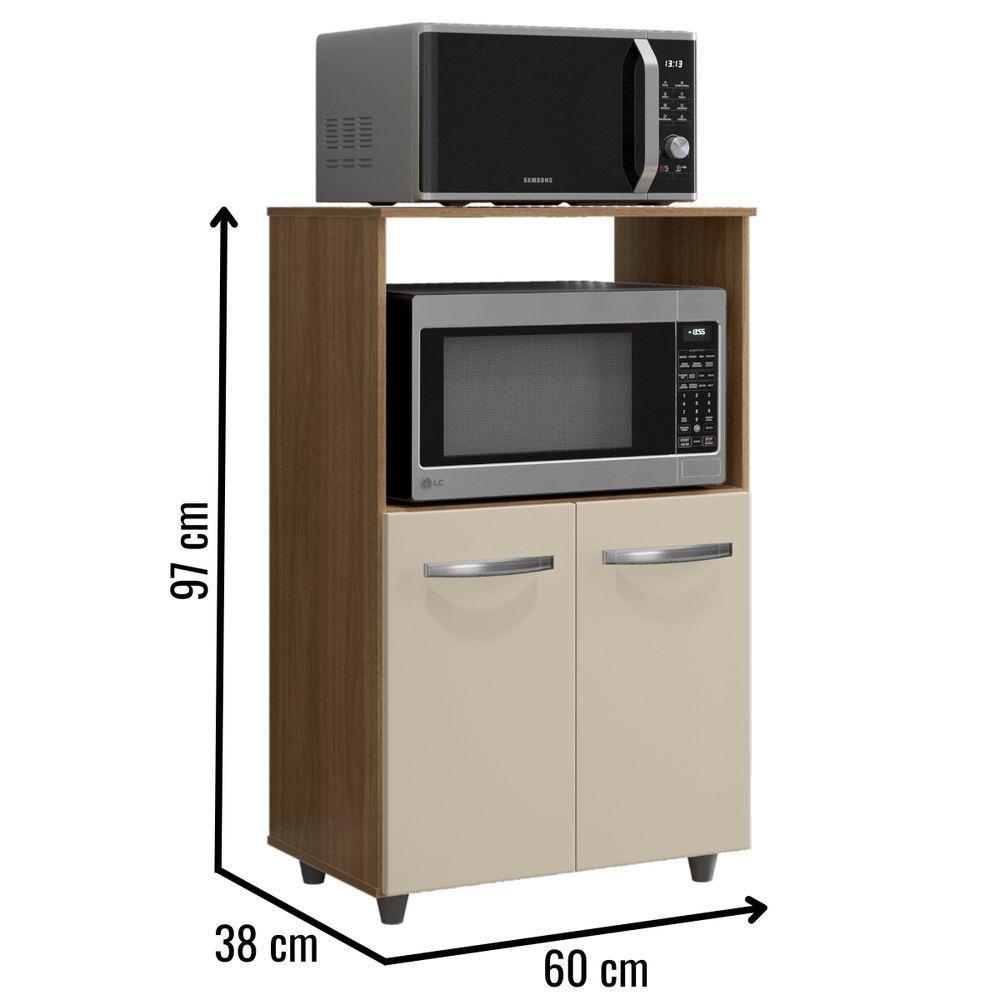 Balcão Multiuso Para Cozinha Tais 2 Portas Savana Off White Moblis - 2