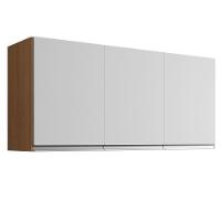 Armário Aéreo Andréia 120cm 3 Portas Amêndoa-branco - Ajl Móveis Amêndoa-branco - 1