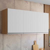 Armário Aéreo Andréia 120cm 3 Portas Amêndoa-branco - Ajl Móveis Amêndoa-branco - 2