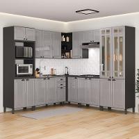 Cozinha Modulada De Canto Firenze 8 Peças Com Torre Quente 2 Fornos Chumbo-titânio - Indékes Chumbo-titânio - 3