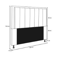 Cabeceira Opala Cama Box Queen 160Cm Linho Cinza - 2
