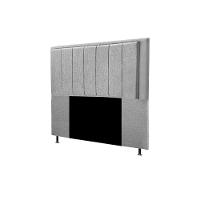 Cabeceira Opala Cama Box Queen 160Cm Linho Cinza