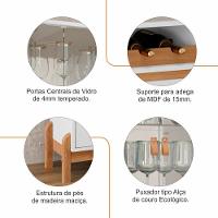 Cristaleira Bari 2 Portas E 1 Gaveta Com Adega Branco-cedro - Casa D Branco-cedro