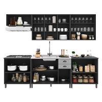 Cozinha Modulada Firenze 6 Peças Com Balcões 80cm Chumbo-titânio - Indékes Chumbo-titânio - 3