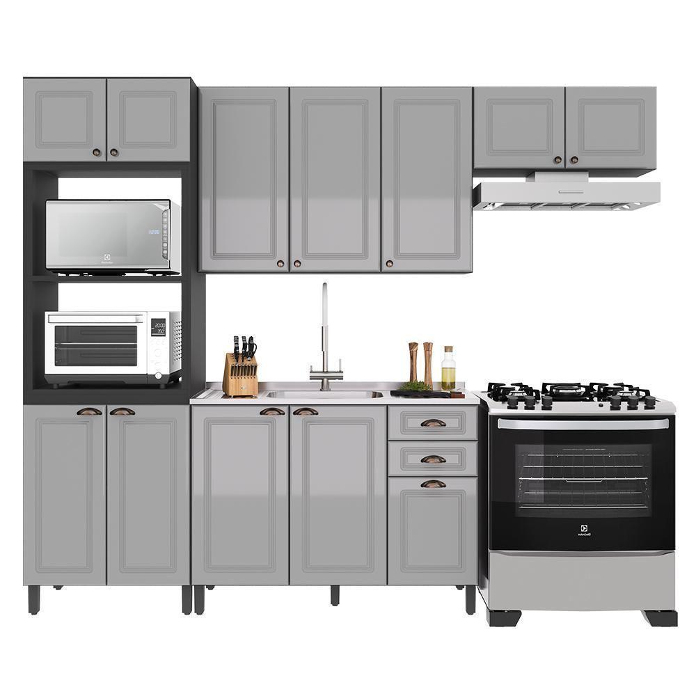 Cozinha Modulada Firenze 4 Peças Com Torre Quente 2 Fornos Chumbo-titânio - Indékes Chumbo-titânio - 1