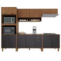 Cozinha Modulada Toronto 5 Peças Com Torre Quente 2 Fornos Freijó-chumbo - Indékes Freijó-chumbo - 1