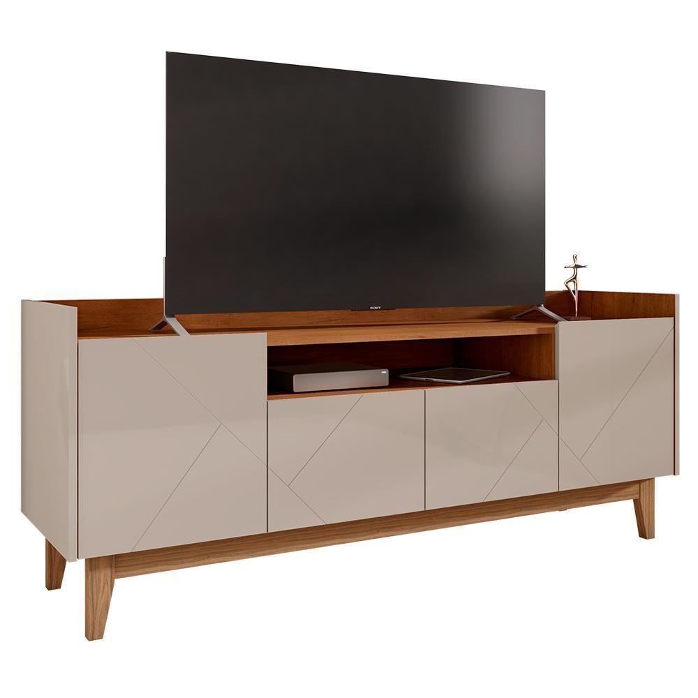 Rack Bancada Adria 158cm Off White-cedro Para Tv Até 60? - Casa D Off White-cedro - 1