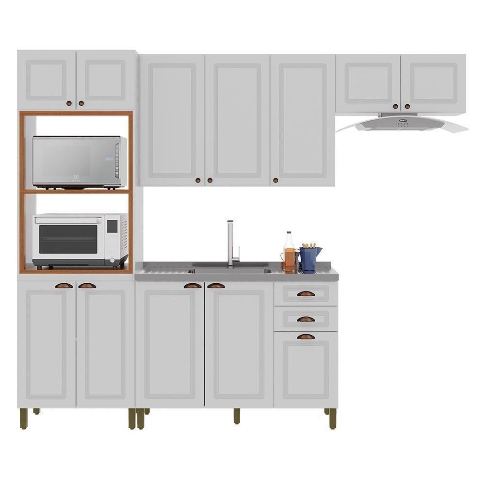 Cozinha Modulada Firenze 4 Peças Com Torre Quente 2 Fornos Branco - Indékes Branco - 1