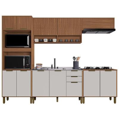 Cozinha Modulada Toronto 5 Peças Com Balcão 120cm Sem Tampo Freijó-off White - Indékes Freijó-off White