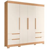 Guarda Roupa Casal Vivacce 4 Portas E 4 Gavetas Freijó-off White - Móveis Albatroz Freijó-off White - 1