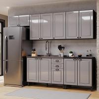Cozinha Modulada Firenze 5 Peças Com Balcão 120cm Chumbo-titânio Sem Tampo - Indékes Chumbo-titânio - 2