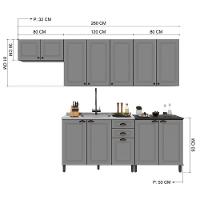 Cozinha Modulada Firenze 5 Peças Com Balcão 120cm Chumbo-titânio Sem Tampo - Indékes Chumbo-titânio - 4