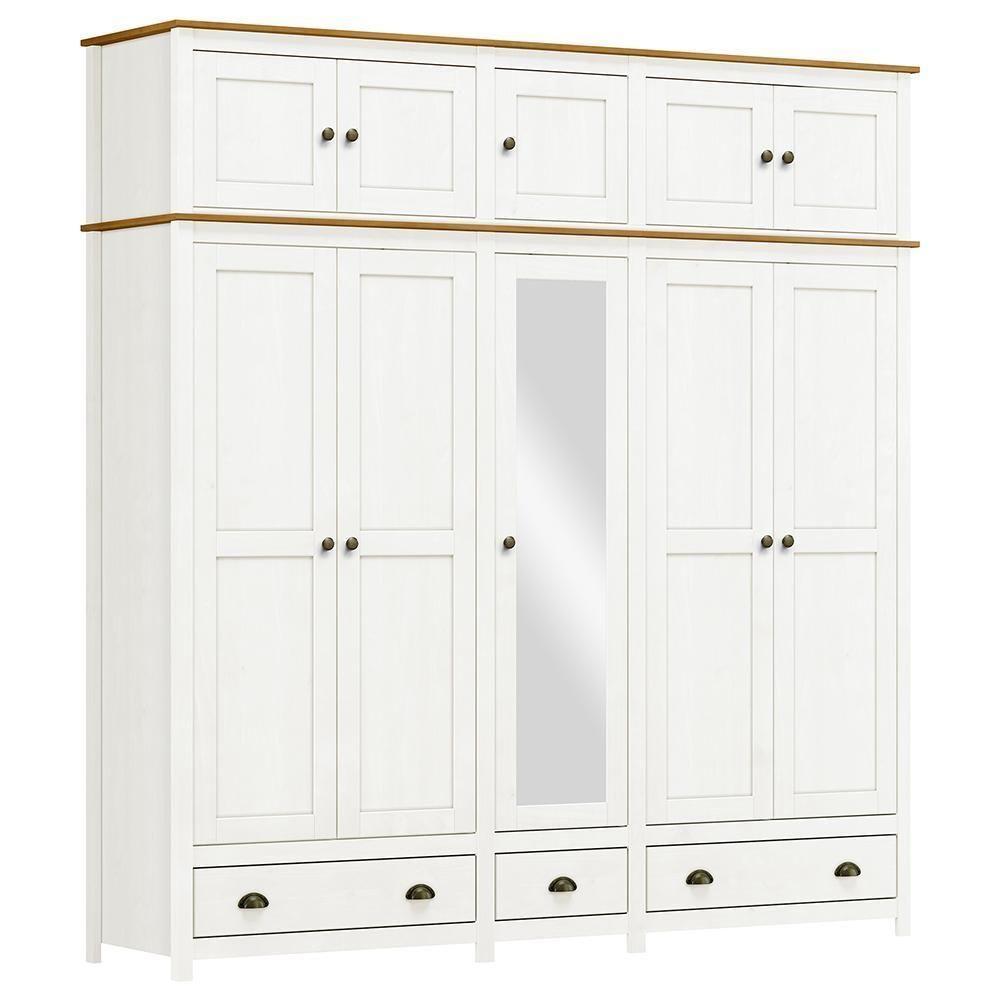 Guarda Roupa Casal Topázio 10 Portas E 3 Gavetas Branco-freijó Com Espelho - Finestra Móveis Branco-freijó - 1