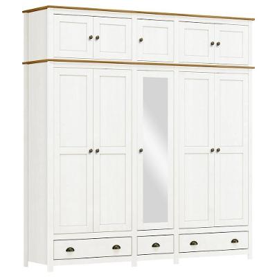 Guarda Roupa Casal Topázio 10 Portas Bater 3 Gavetas Branco-freijó