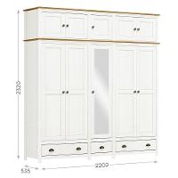 Guarda Roupa Casal Topázio 10 Portas E 3 Gavetas Branco-freijó Com Espelho - Finestra Móveis Branco-freijó - 4