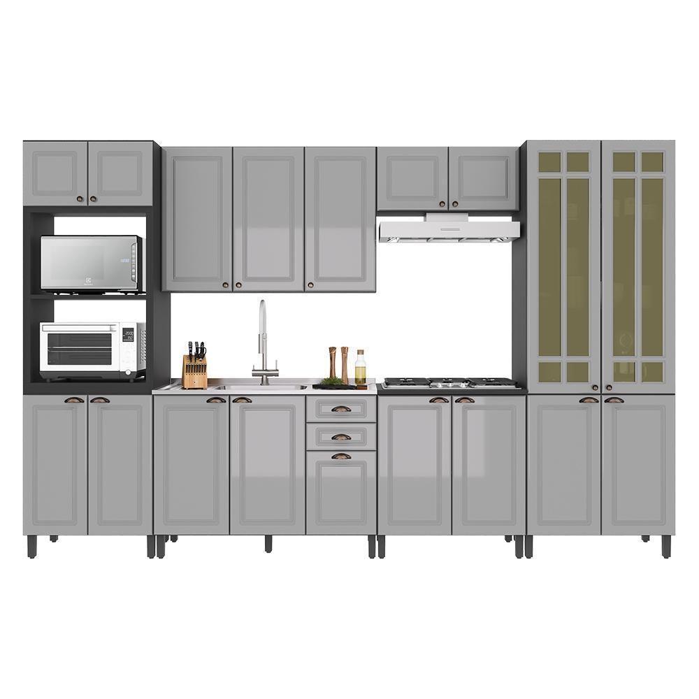 Cozinha Modulada Firenze 6 Peças Com Torre Quente 2 Fornos Chumbo-titânio - Indékes Chumbo-titânio - 1