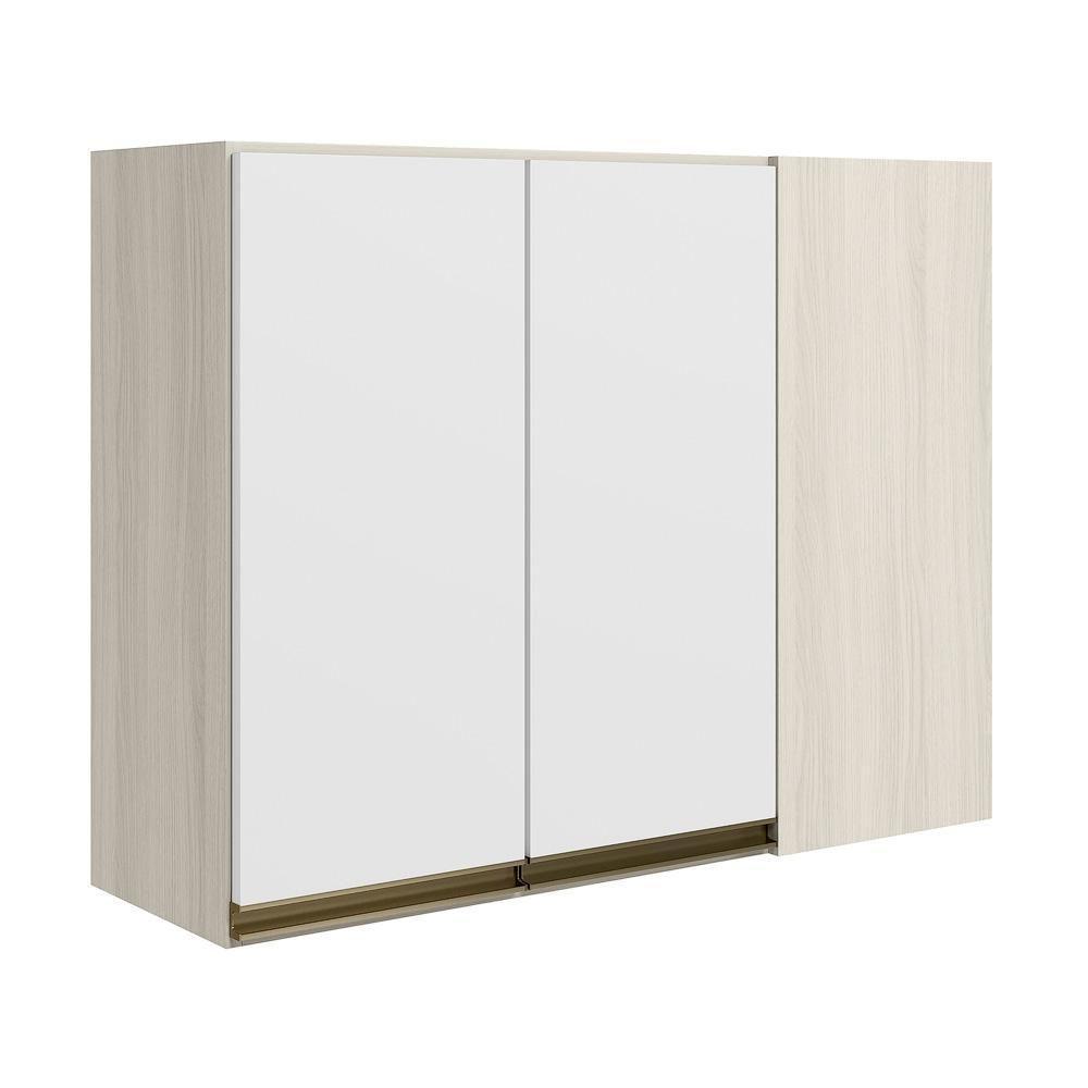 Armario Canto Reto 2p Mdf 89cm Kali 12213 Bianco Toq Branco Uv Nicioli Bianco Toq Branco Uv - 1