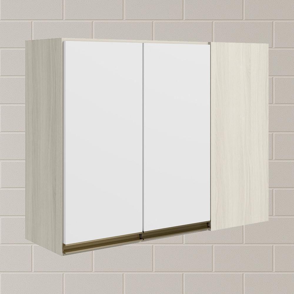 Armario Canto Reto 2p Mdf 89cm Kali 12213 Bianco Toq Branco Uv Nicioli Bianco Toq Branco Uv - 2