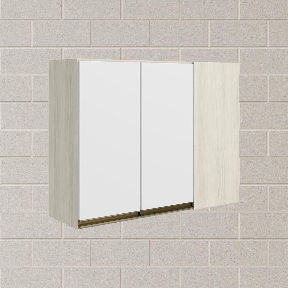 Armario Canto Reto 2p Mdf 89cm Kali 12213 Bianco Toq Branco Uv Nicioli Bianco Toq Branco Uv - 6