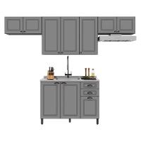Cozinha Modulada Firenze 4 Peças Com Aéreo 120cm Chumbo-titânio - Indékes Chumbo-titânio - 1
