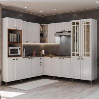 Cozinha Modulada De Canto Firenze 8 Peças Com Torre Quente 2 Fornos Branco - Indékes Branco - 2