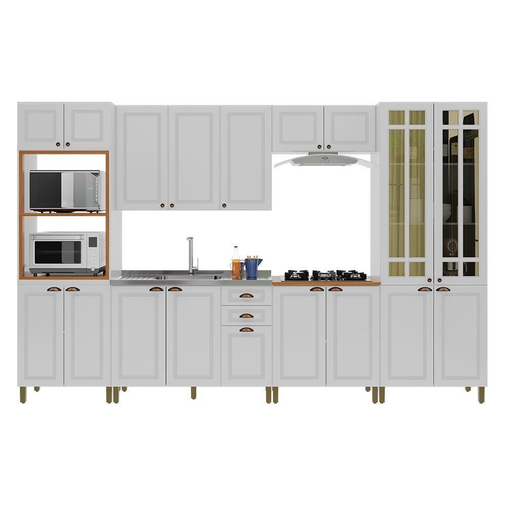 Cozinha Modulada Firenze 6 Peças Com Torre Quente 2 Fornos Branco - Indékes Branco - 1