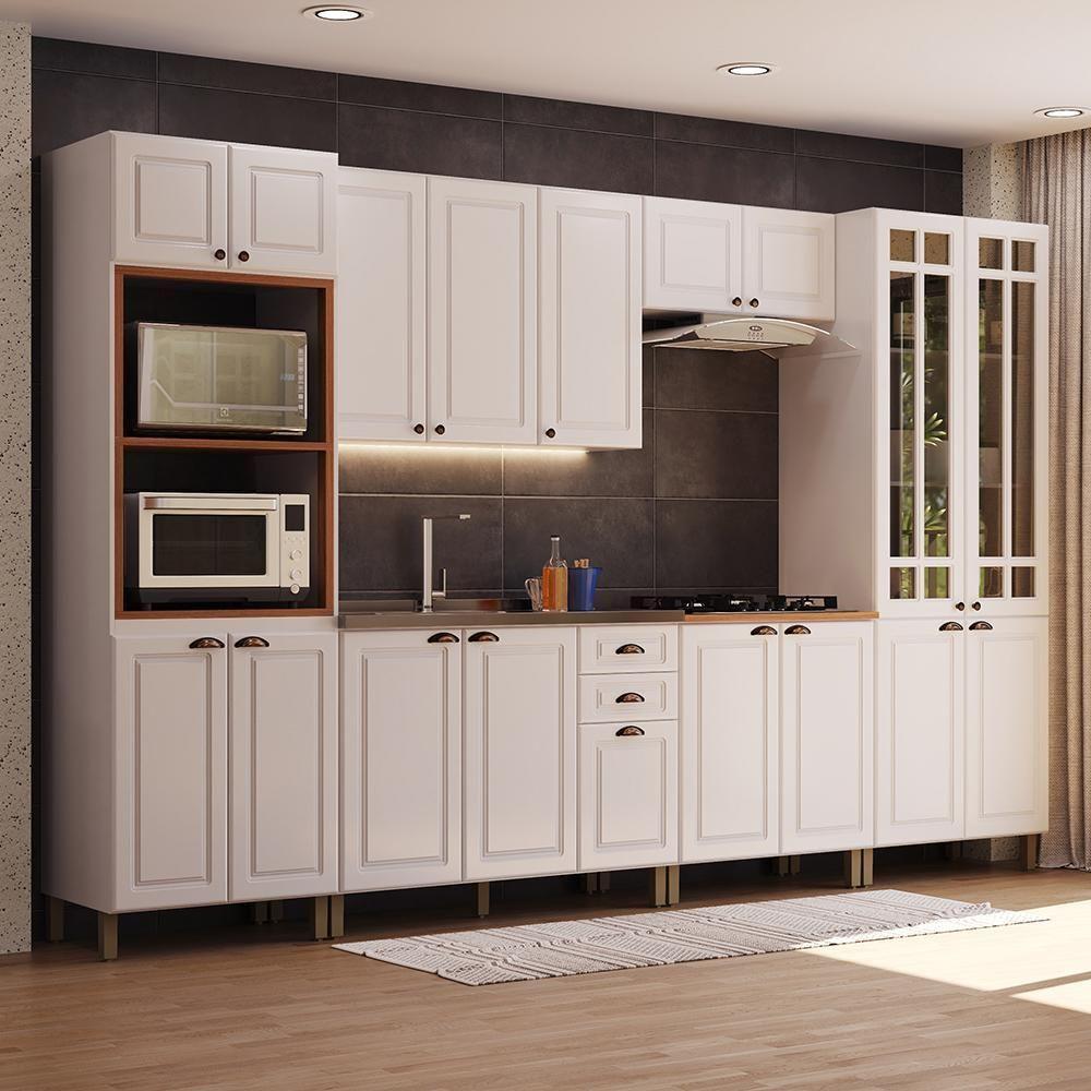 Cozinha Modulada Firenze 6 Peças Com Torre Quente 2 Fornos Branco - Indékes Branco - 2