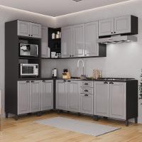Cozinha Modulada De Canto Firenze 7 Peças Com Torre Quente 2 Fornos Chumbo-titânio - Indékes Chumbo-titânio - 2