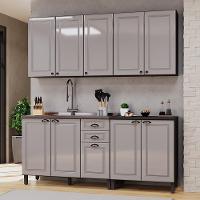 Cozinha Modulada Firenze 4 Peças Com Balcão 120cm Chumbo-titânio Sem Tampo - Indékes Chumbo-titânio - 2