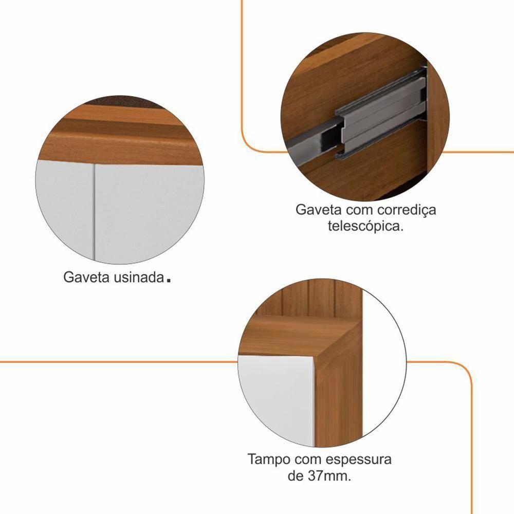 Rack Bancada Eros 180cm Cedro-branco Para Tv Até 60? - Casa D Cedro-branco - 4