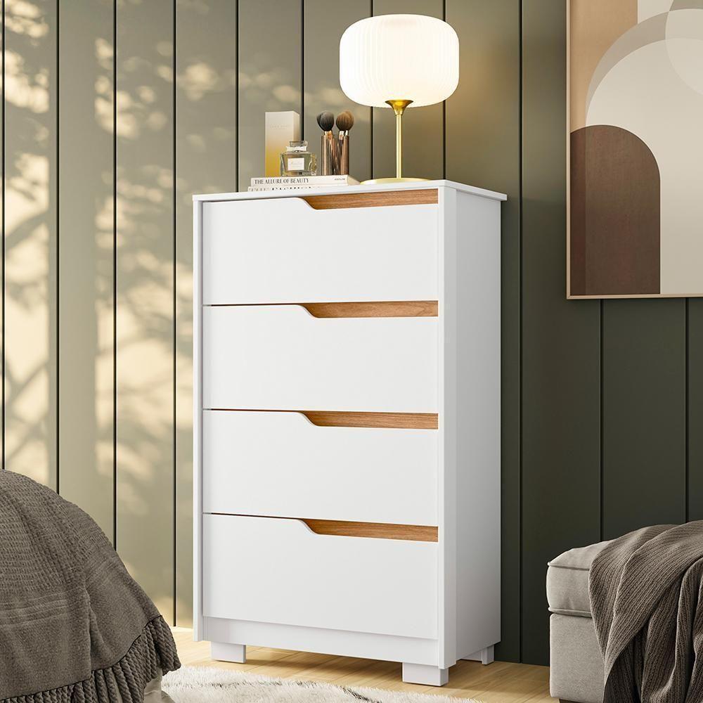 Cômoda Sole 4 Gavetas Branco-freijó - Móveis Albatroz Branco-freijó - 2