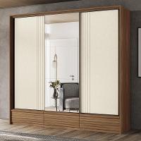 Guarda Roupa Democrata 3 Portas Deslizantes Flex Jatobá-areia Com Espelho - Santos Andirá Jatobá-areia - 2