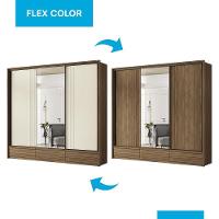 Guarda Roupa Democrata 3 Portas Deslizantes Flex Jatobá-areia Com Espelho - Santos Andirá Jatobá-areia - 5