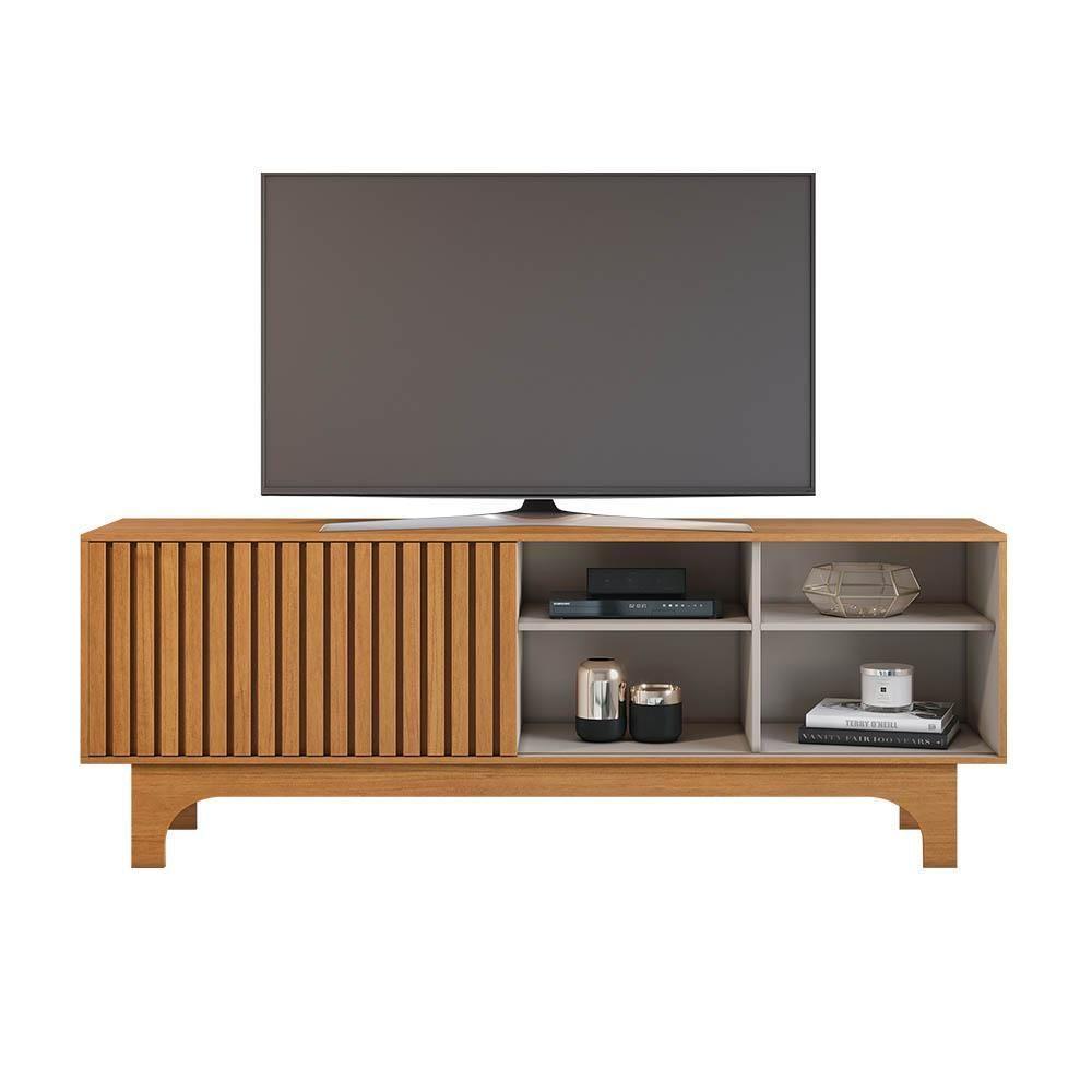Rack Para Tv Até 70 Polegadas Sereno Ripado Jcm Cinamomo Off White - 1