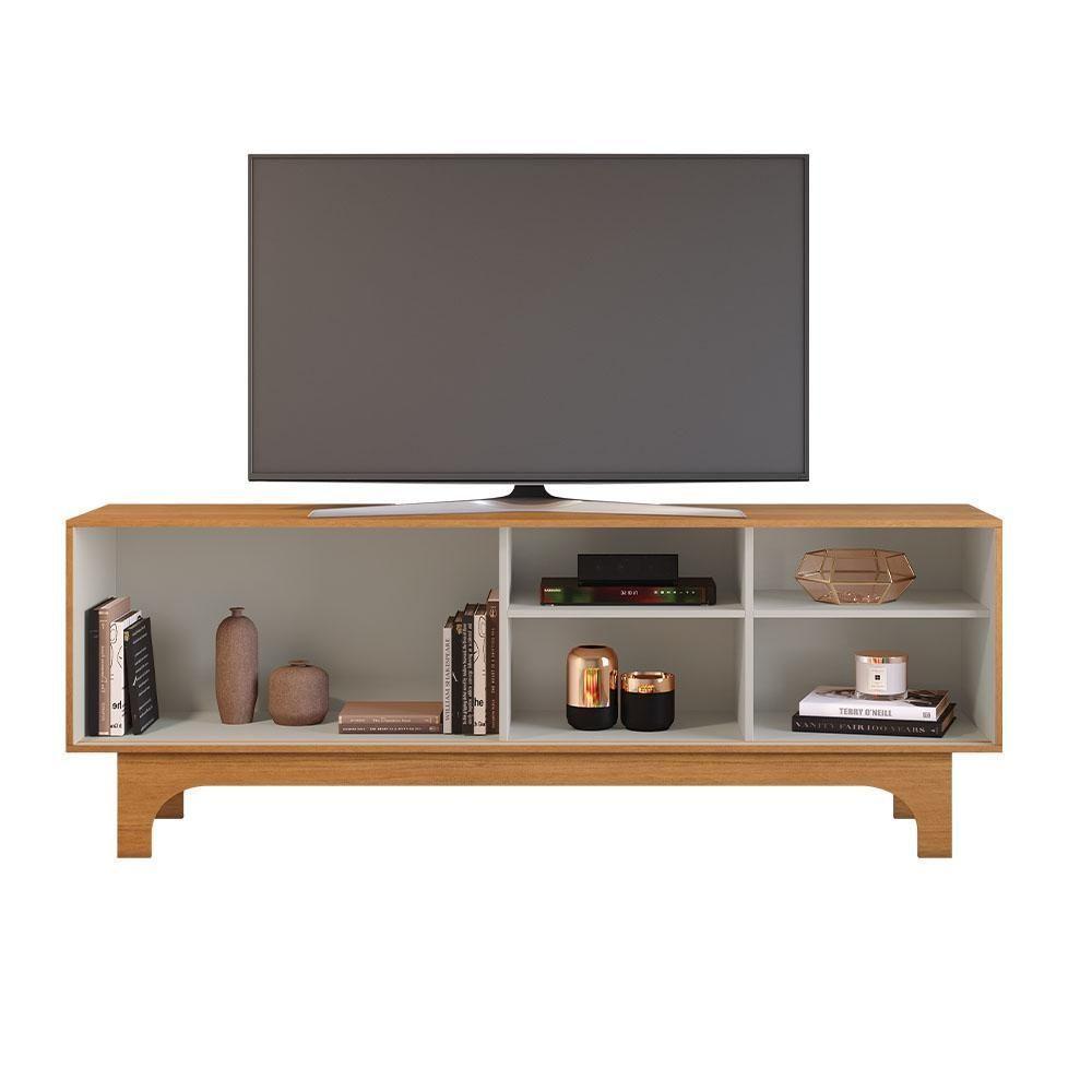 Rack Para Tv Até 70 Polegadas Sereno Ripado Jcm Cinamomo Off White - 4