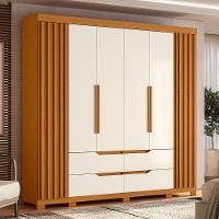 Guarda Roupa Casal Doble 4 Portas E 4 Gavetas Cinamomo-off White - Móveis Albatroz Cinamomo-off White - 2