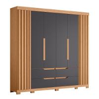 Guarda Roupa Casal Doble 4 Portas E 4 Gavetas Freijó-titanium - Móveis Albatroz Freijó-titanium - 1