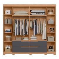 Guarda Roupa Casal Doble 4 Portas E 4 Gavetas Freijó-titanium - Móveis Albatroz Freijó-titanium - 3
